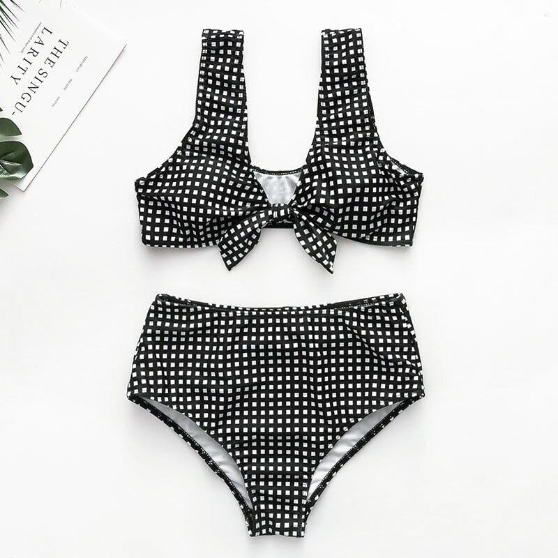 Image of Mumma & Me Monochrome Checkered Bikini