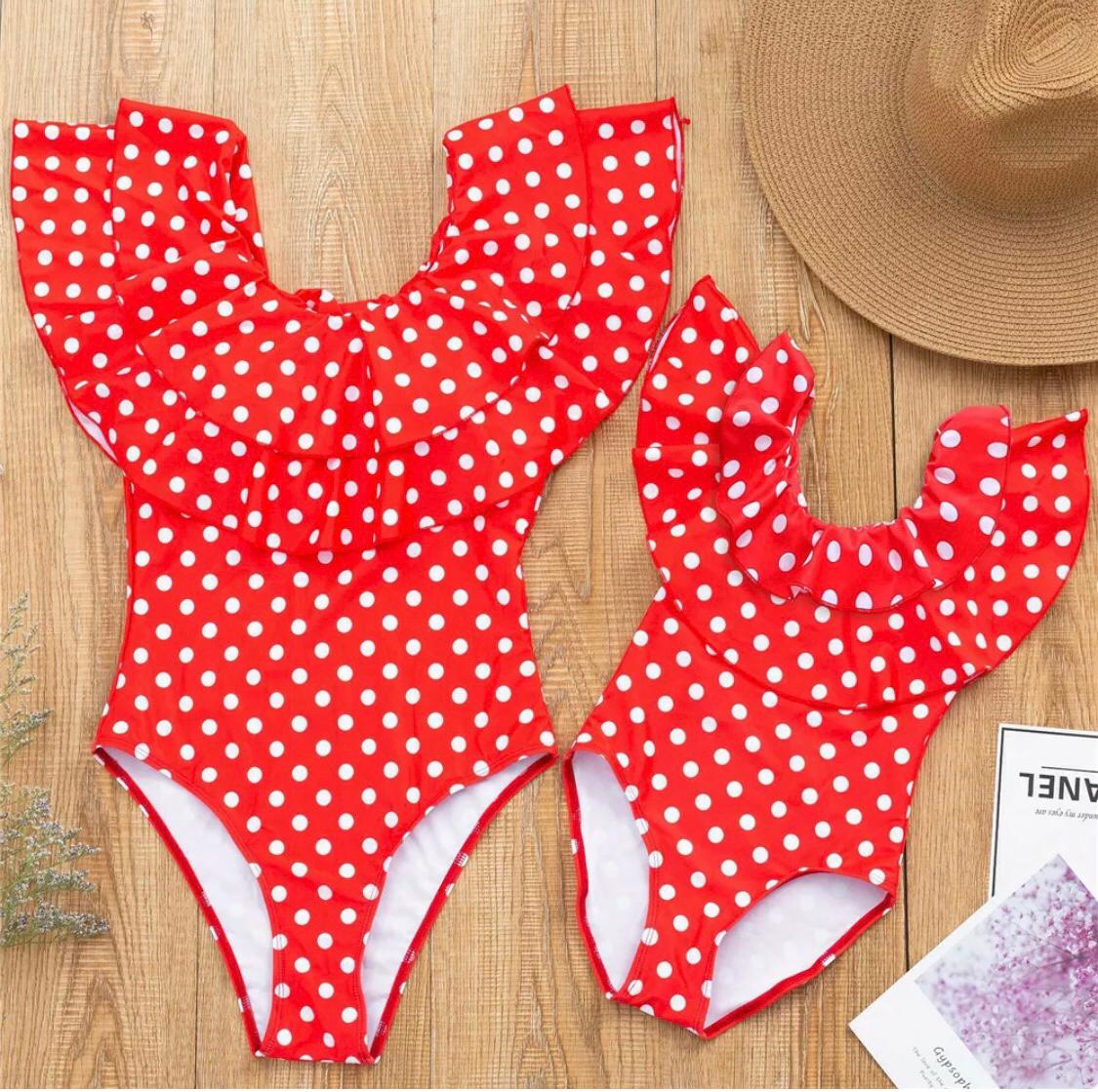 Image of Mumma & Me Minnie Polka Dot Swimsuit