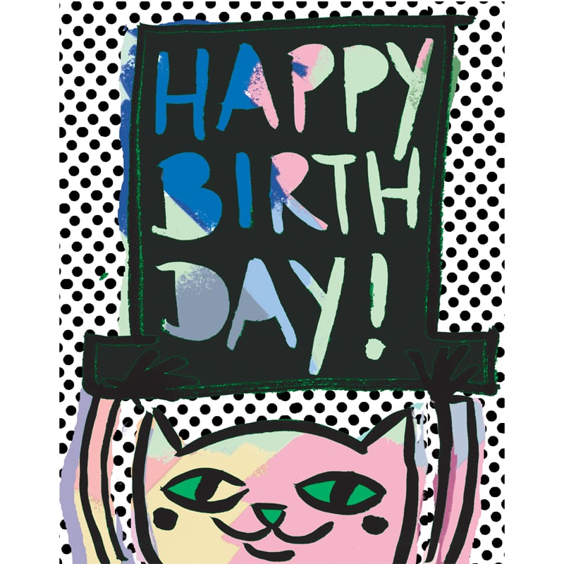 Image of Happy Birthday (Cat&Hat), Card