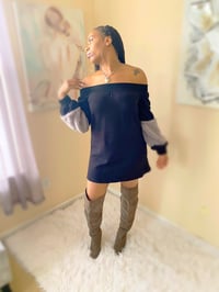 Off the shoulder tunic dress