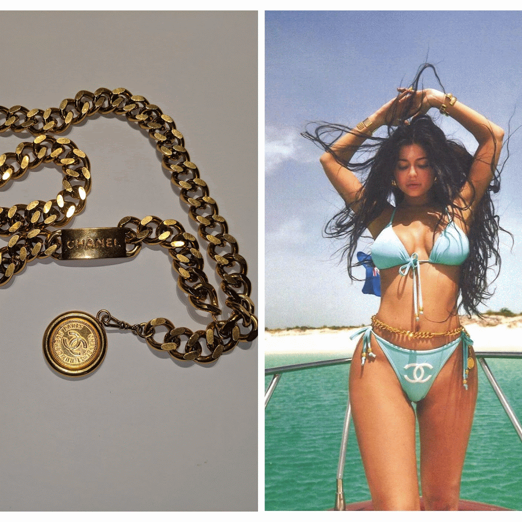 Chanel gold chain belt