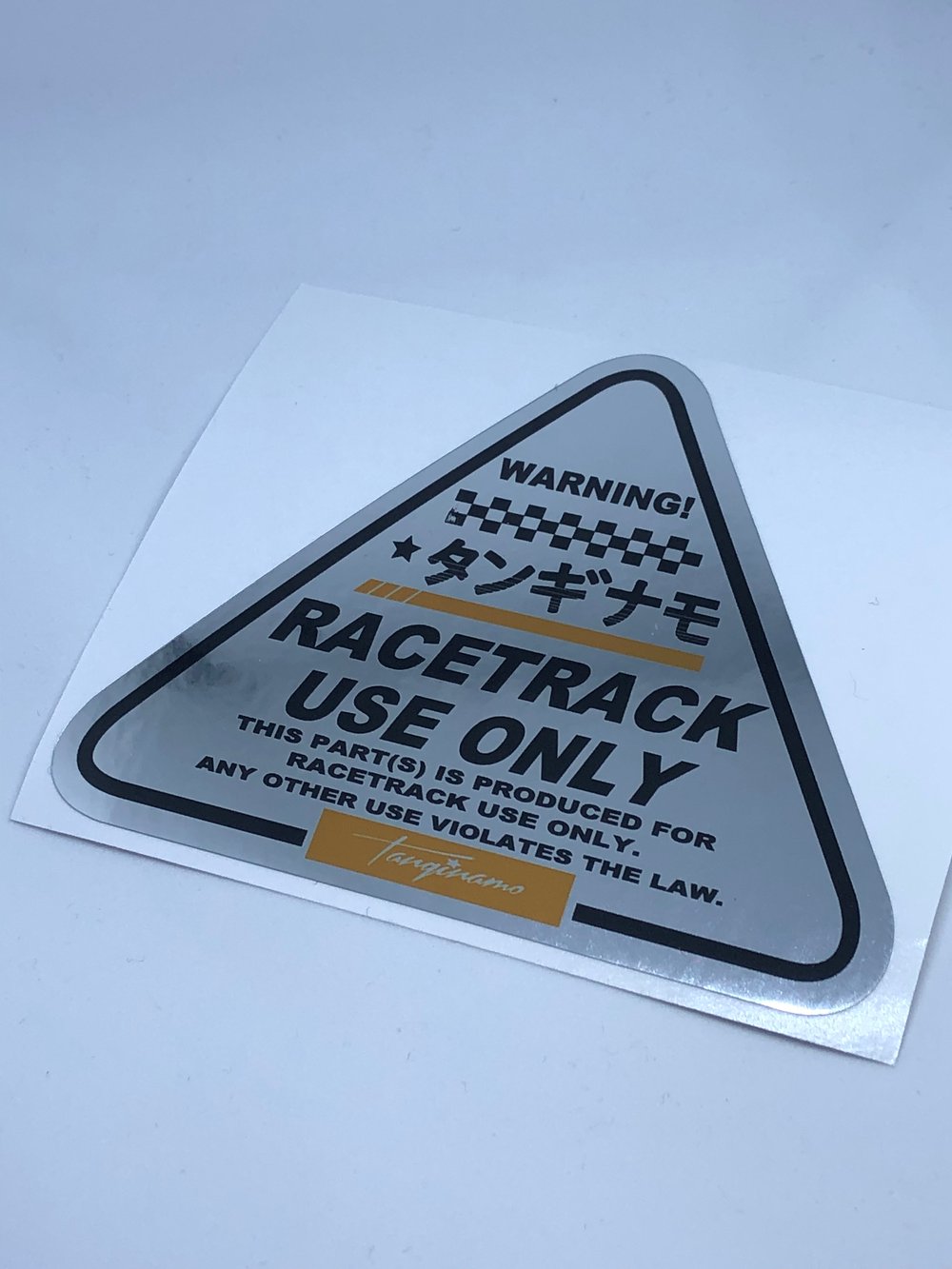 Image of RACEC TRACK ONLY CHROME TRIANGLE DECAL