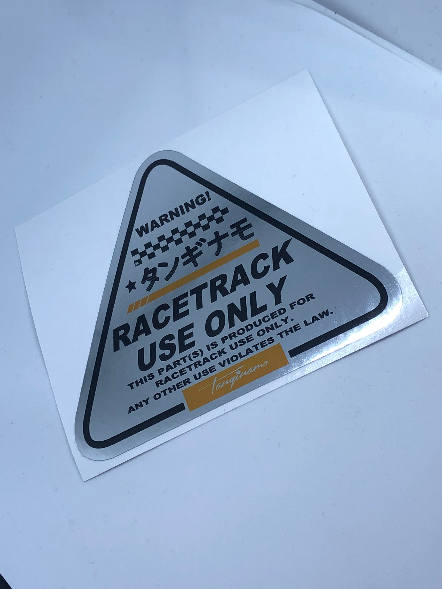 Image of RACEC TRACK ONLY CHROME TRIANGLE DECAL