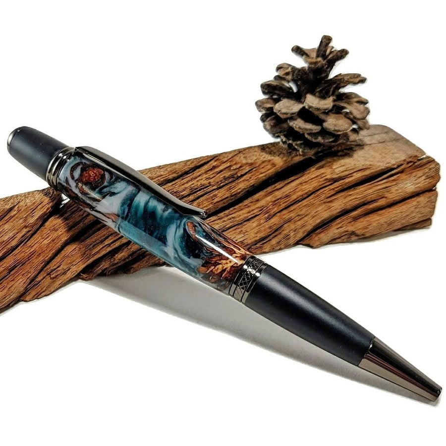 Image of Pinecone and Resin Hybrid Monarch Pen