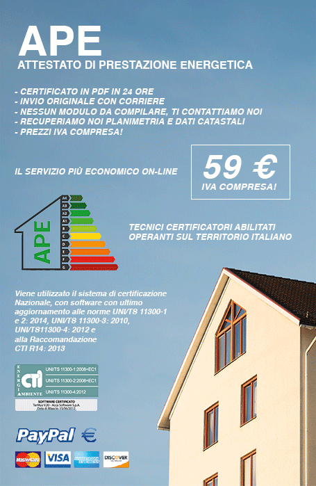 Image of Certificato APE - Attestato di Prestazione Energetica