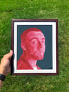 Mac Miller 8.5x11” Framed Print Red/Green