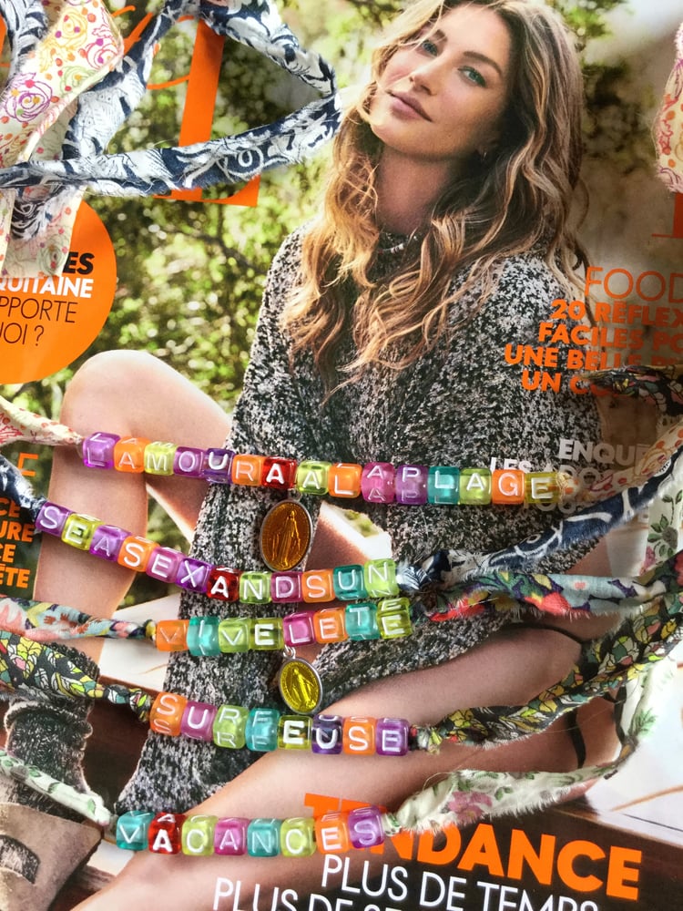Image of Bracelets/ colliers en Liberty à message personnalisable