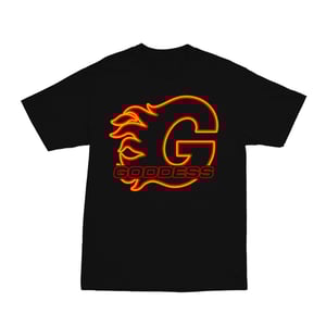 Image of GODDESS ON FIRE BLACK TEE | EXCLUSIVE GODDESS SUMMER COLLECTION
