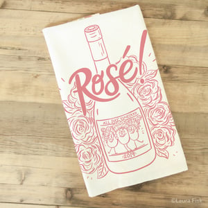 Image of Rosé Wine Funny Food Tea Towel