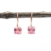 Asscher cut pink cubic zirconia earrings