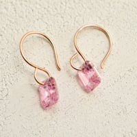 Image 5 of Asscher cut pink cubic zirconia earrings