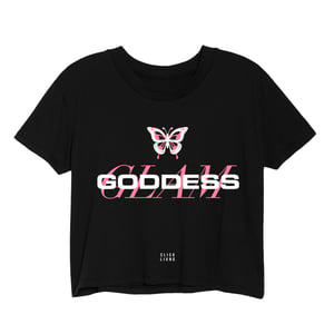 Image of GODDESS BUTTERFLY FX PINK BLACK CROP TOP | EXCLUSIVE GODDESS SUMMER COLLECTION