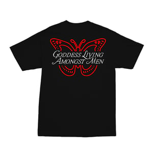 Image of GODDESS BUTTERFLY WORLD BLACK TEE | EXCLUSIVE GODDESS SUMMER COLLECTION