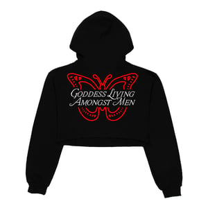 Image of GODDESS BUTTERFLY WORLD CROPPED TOP HOODIE | EXCLUSIVE GODDESS SUMMER COLLECTION