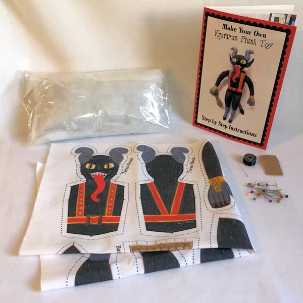 Image of  Krampus plush toy DIY sewing kit
