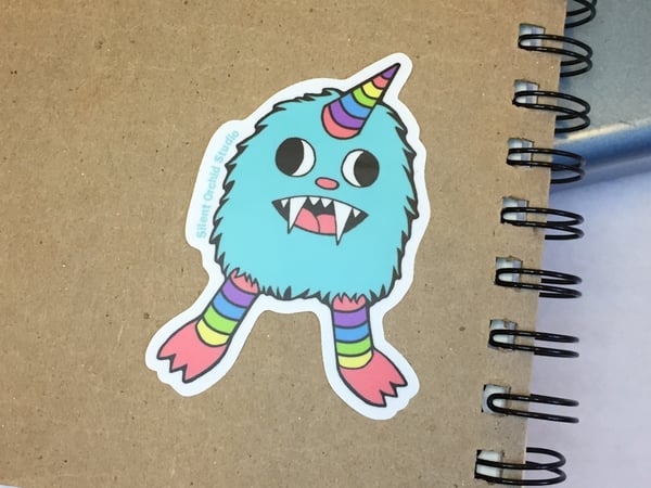 Image of Rainbow Monster die cut sticker