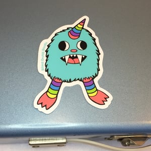 Image of Rainbow Monster die cut sticker