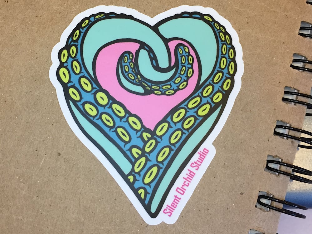 Image of Tentacle Heart die cut sticker