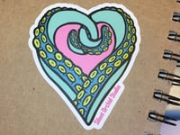 Image 1 of Tentacle Heart die cut sticker