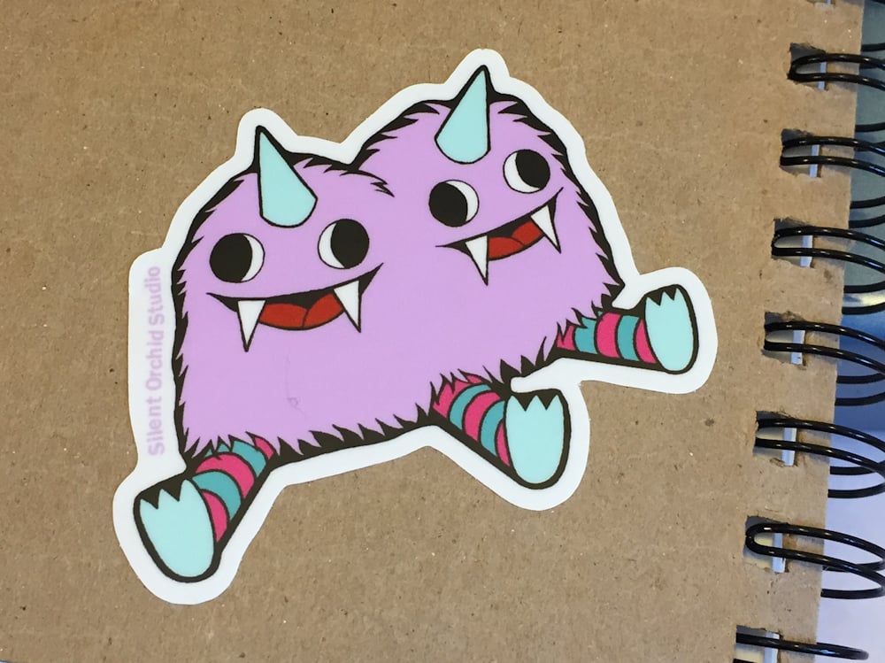 Image of Conjoined Twin Monsters die cut sticker