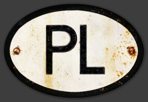Image of Magnetic Poland 'PL' Badge, Standard 180x120mm 
