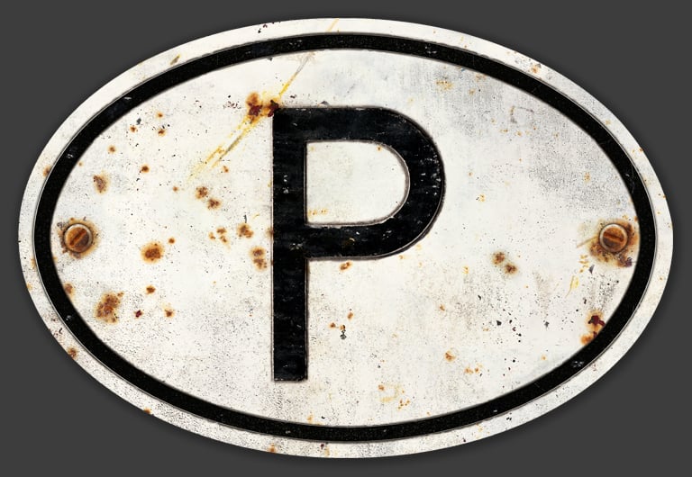 Image of Magnetic Portugal 'P' Badge, Standard 180x120mm 