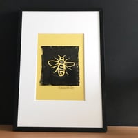 Image 1 of Manchester Bee Lino Print - Framed