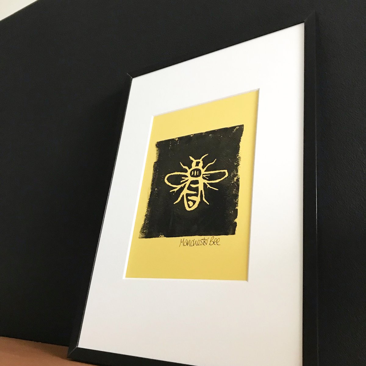 Image of Manchester Bee Lino Print - Framed