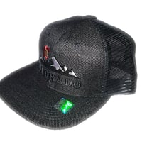 Image 2 of COLORADO STATE LOGO ROCKY MOUNTAIN BLACK MESHBACK SNAPBACK HAT