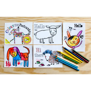 Image of Colouring Postcard Booklet (Animals) 