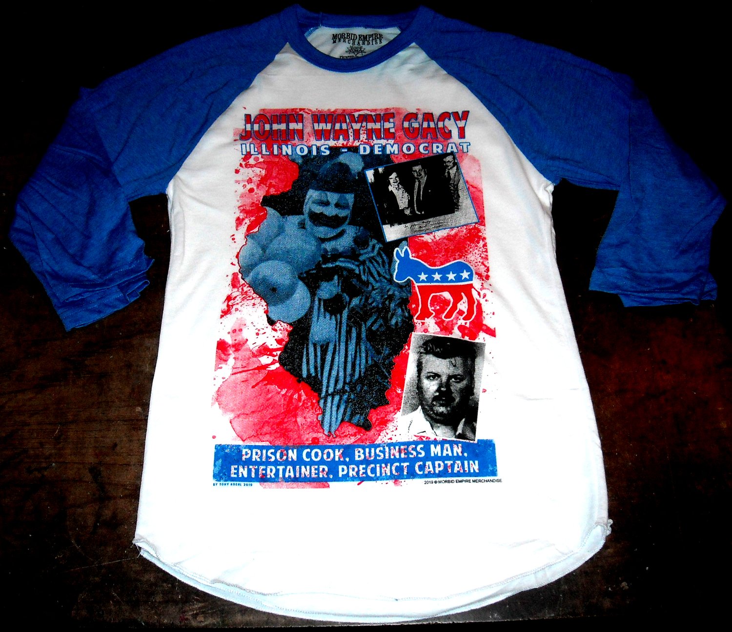 JOHN WAYNE GACY Political Campaign Poster Baseball T-shirt