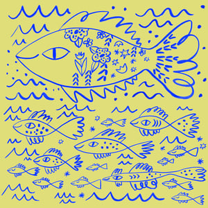 Image of Aquatic Life, Tea Towel, Yellow