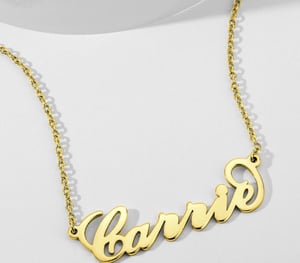 Personalized basic name plate necklaces 