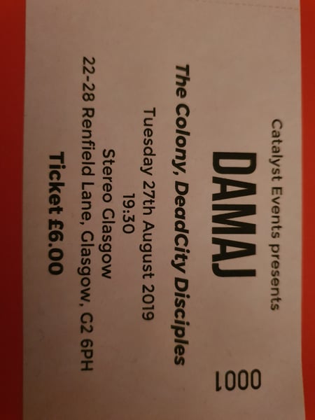 Image of Ticket - Damaj @ Stereo Glasgow 