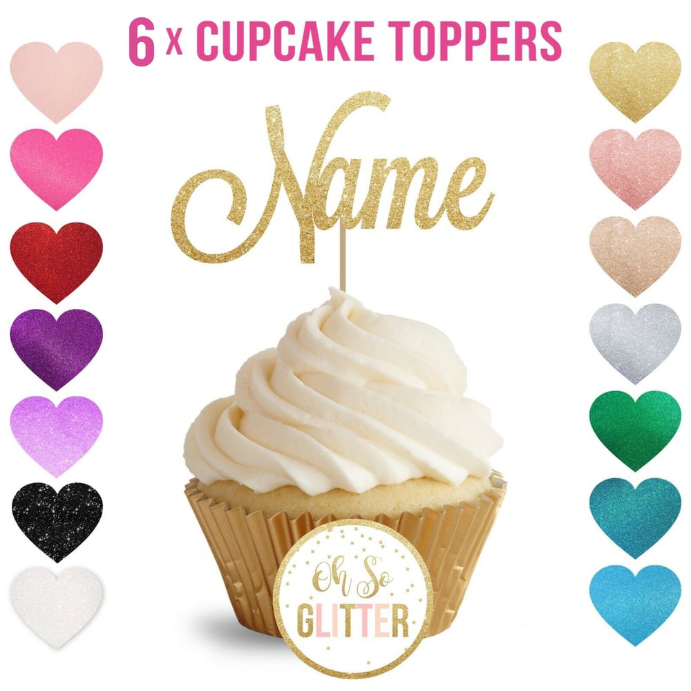 Image of Customised Cupcake Toppers - pack of 6