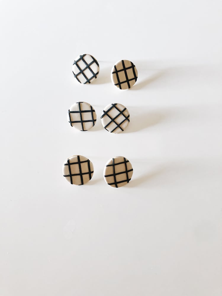 Image of Grid Post Earrings