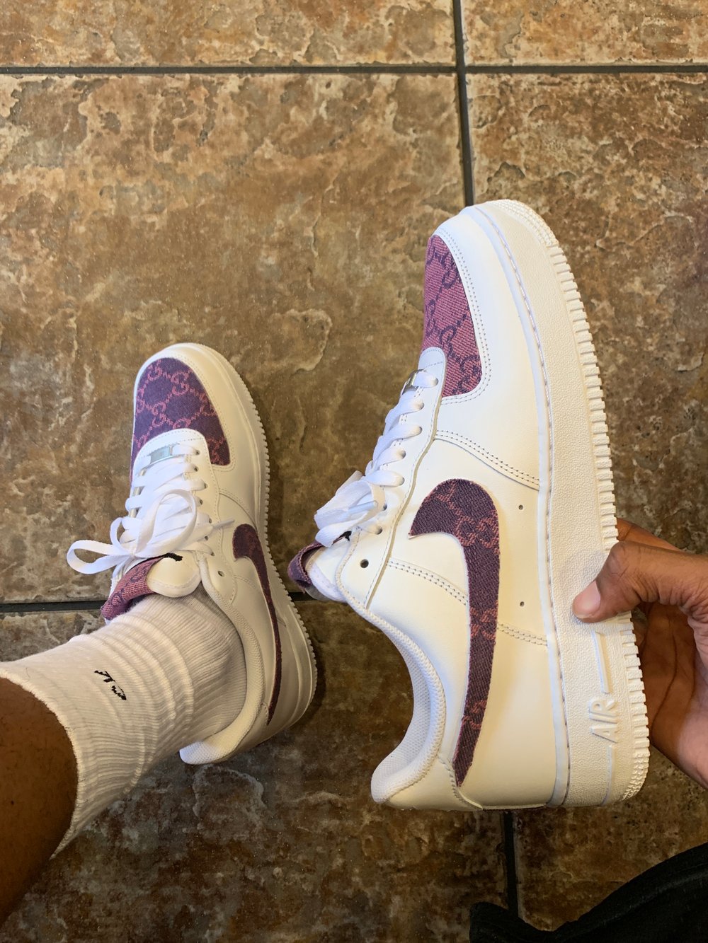 Purple Gucci Denim Air Force 1 