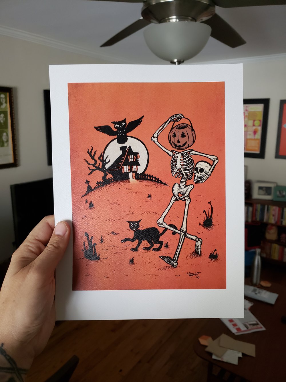 'Pumpkin Pail Head' Print