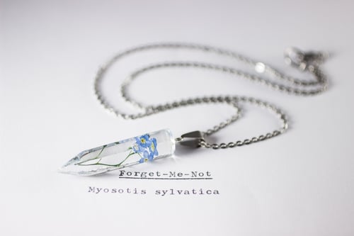 Image of Forget-Me-Not (Myosotis sylvatica) - Small Crystalline Necklace #2