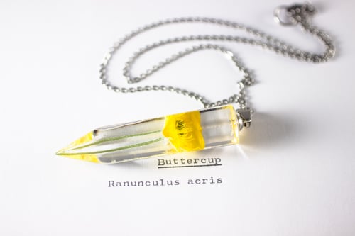 Image of Buttercup (Ranunculus acris) - Large Crystalline Pendant #2