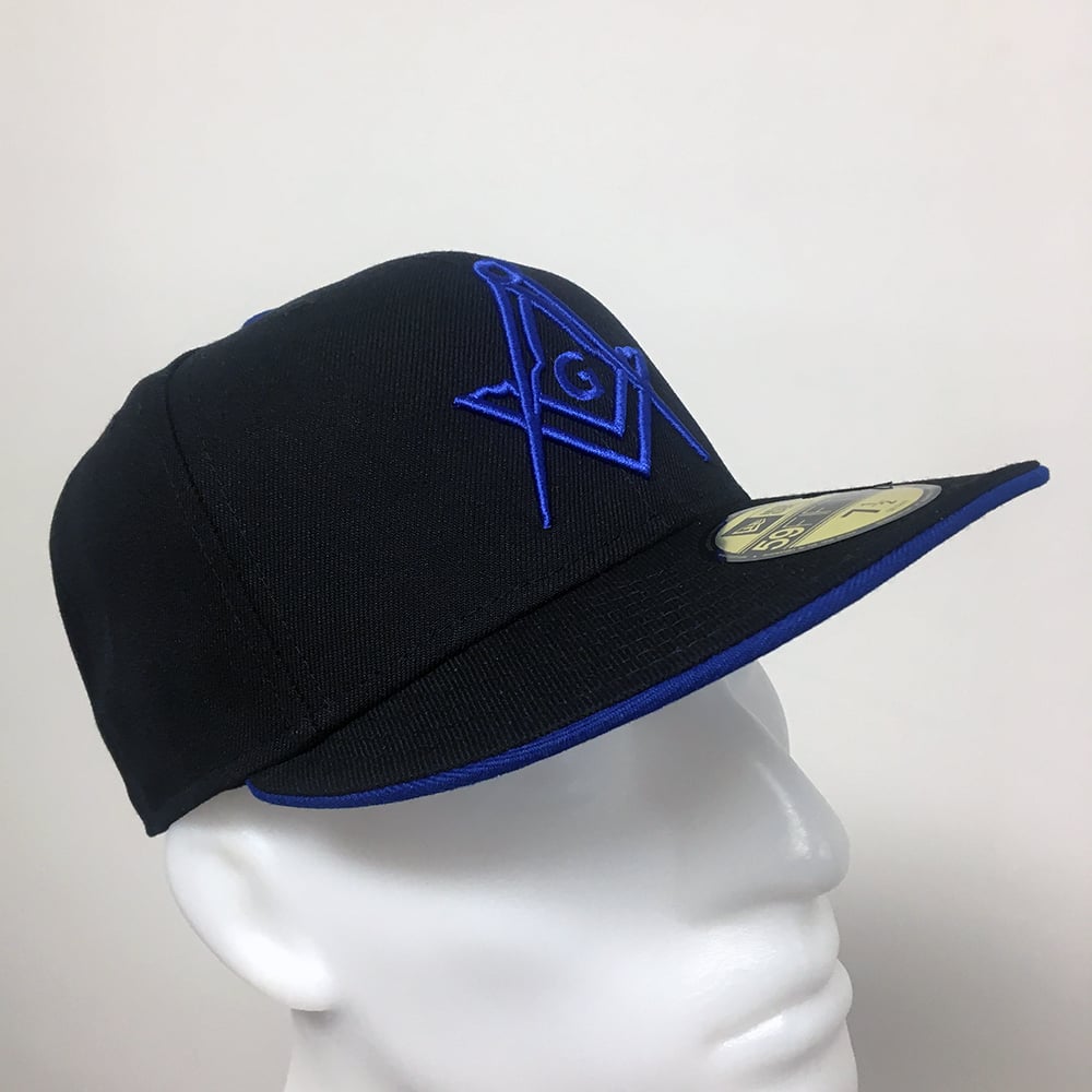 Image of NEW ERA 59FIFTY BLACK - ROYAL WITH G FITTED  *SALE*