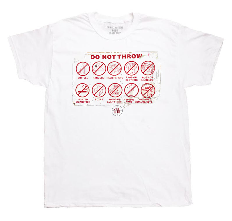 Image of "DO NOT THROW" WHITE T-SHIRT 
