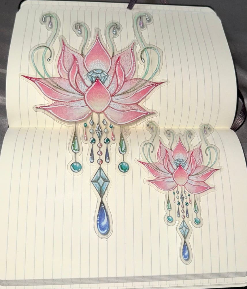 Image of Lotus alien flower transparent sticker 