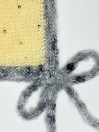 Image 3 of Sofie and Iris Butter Yellow and Grey Mohair Beaded Bonnet