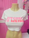 “Weirdo” Crop Top - White