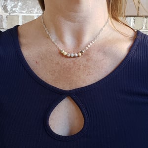 Image of gemstone ss necklace 1  - crazy lace agate