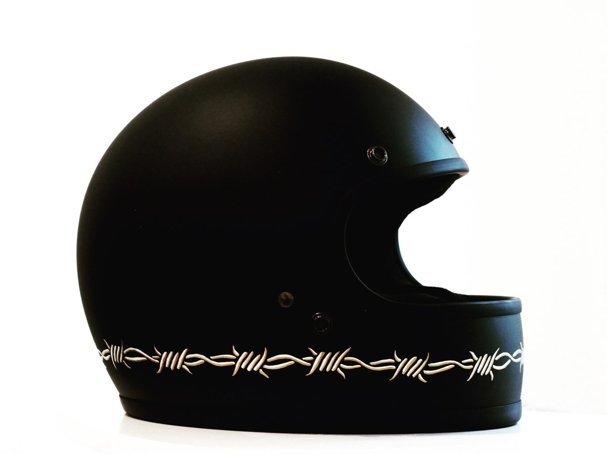 Barbed wire Hand Painted Helmet ChasingWolves