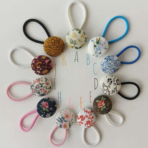 Image of Button Hair Ties - Floral Collection