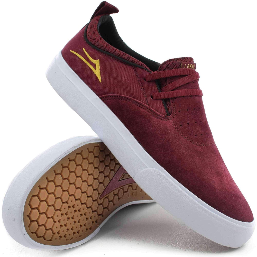 Image of Lakai Riley 2 Skate Shoes in Burgundy Suede