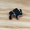 Bison Pin - Black and Copper